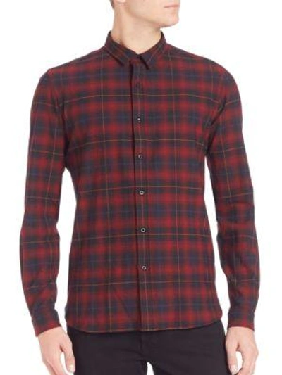 The Kooples Plaid Sportshirt In Red-multi