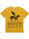 Gucci Oversize T-shirt With Winged Jockey In Yellow