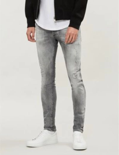Balmain Faded Slim-fit Skinny Jeans In Noir