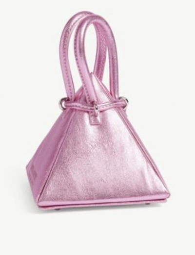 Nita Suri Metallic Pyramid Mini Bag In Met Pink