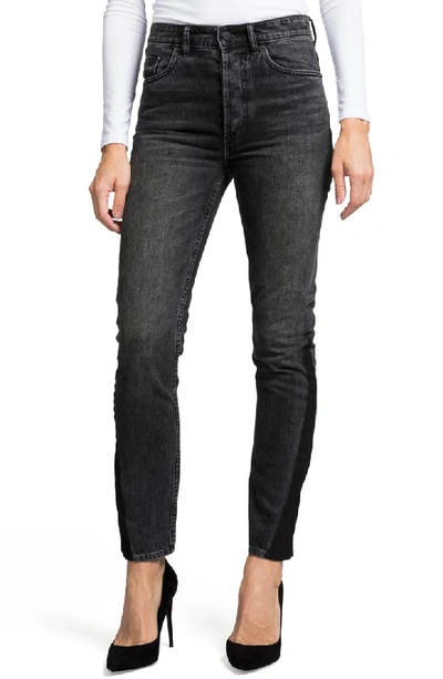 Prps Amx Two-tone High Waist Skinny Jeans In Black