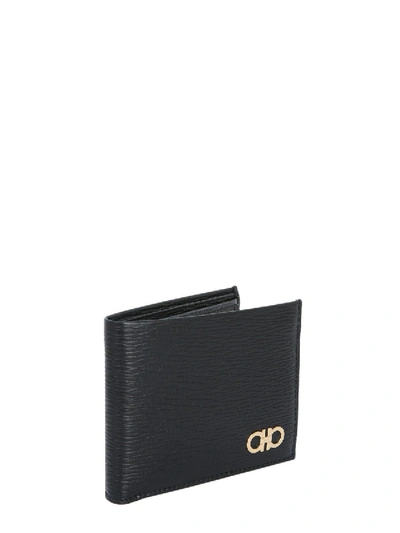 Ferragamo Salvatore  Logo Gancini Wallet In Black