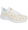 Apl Athletic Propulsion Labs Phantom Calf Fur Running Sneakers In Cream/ Gold