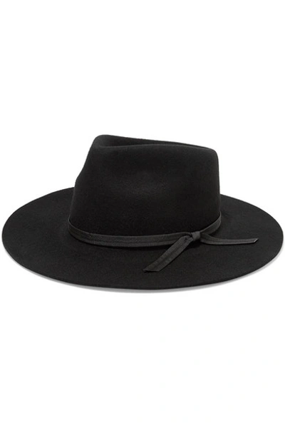 Lack Of Color The Jethro Grosgrain-trimmed Wool Fedora In Black