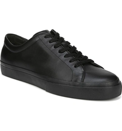 Vince Farrell Leather Lace-up Sneakers In Black