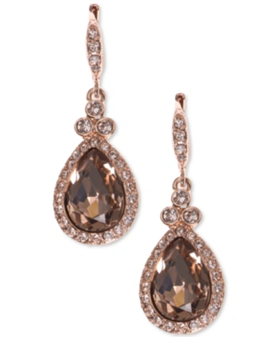 Givenchy Pave & Colored Stone Drop Earrings In Rose Gold