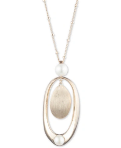 Carolee Gold-tone & Freshwater Pearl (8-10mm) Sculptural 36" Pendant Necklace