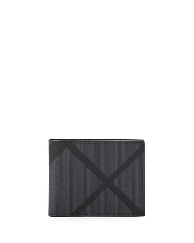 Burberry Men's Graphic Hipfold Wallet In Charcoal/black