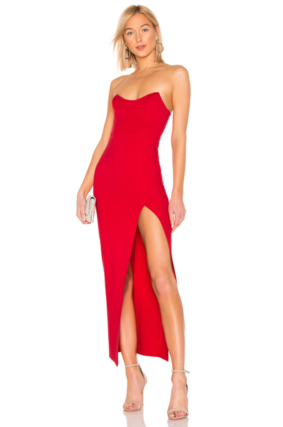Superdown Ryleigh Strapless Maxi Dress In Red