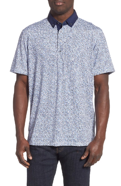 Greyson Wolf Pack Print Polo Shirt In Arctic