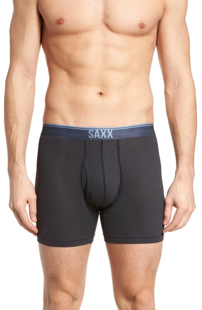 Saxx Quest Quick Dry Mesh Boxer Briefs In Black