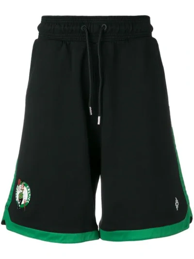Marcelo Burlon County Of Milan Black Boston Celtics Basketball Shorts In Black Green