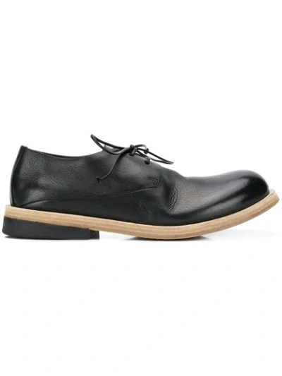 Marsèll Contrast-sole Leather Derby Shoes In Black