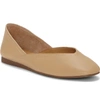 Lucky Brand Alba Skimmer In Nude Leather