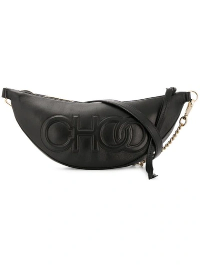 Jimmy Choo Faye Black Nappa Leather Belt Bag With Embossed Choo Logo
