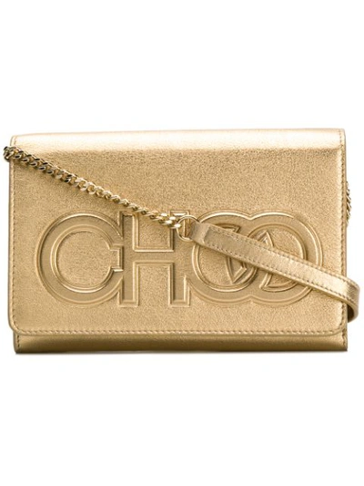 Jimmy Choo Sonia Gold Metallic Nappa Leather Day Bag With Chain Strap
