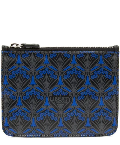 Liberty London Iphis Canvas Coin Pouch In Dk Blue