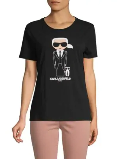Karl Lagerfeld Iconic Doll Graphic Tee In Black