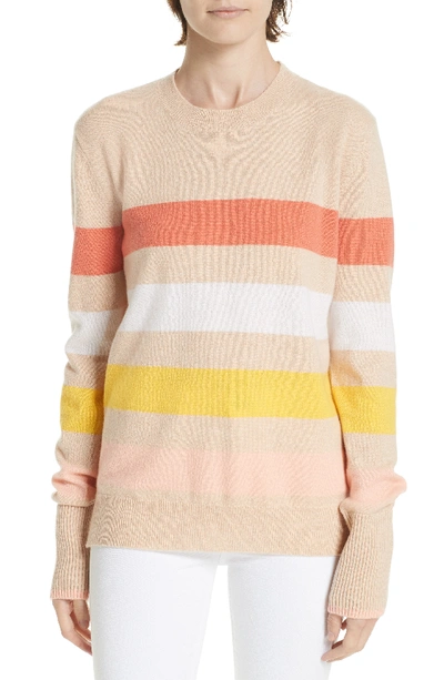 La Ligne Candy Stripe Sweater In Camel/ Cream/ Yellow/ Peach