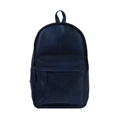 Mahi Leather Leather Classic Backpack Rucksack In Navy