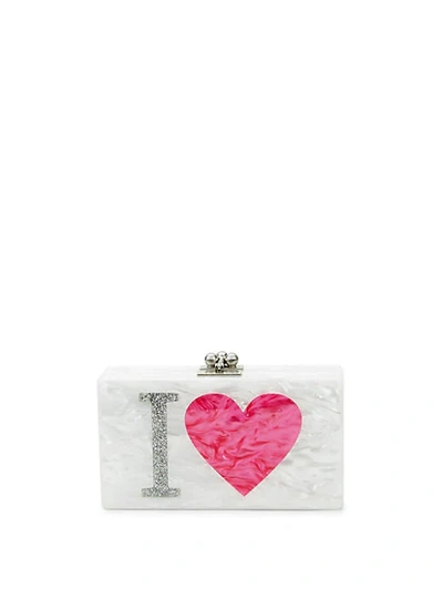 Edie Parker Jean I Heart La Marbled Box Clutch