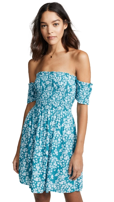 Tiare Hawaii Smocked Mini Dress In Scattered Daisy Tosca