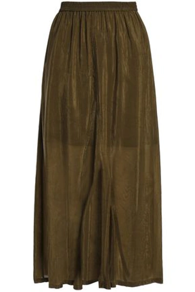 Mcq By Alexander Mcqueen Mcq Alexander Mcqueen Woman Crinkled-sateen Midi Skirt Army Green