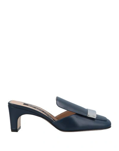 Sergio Rossi Mules & Clogs In Dark Blue