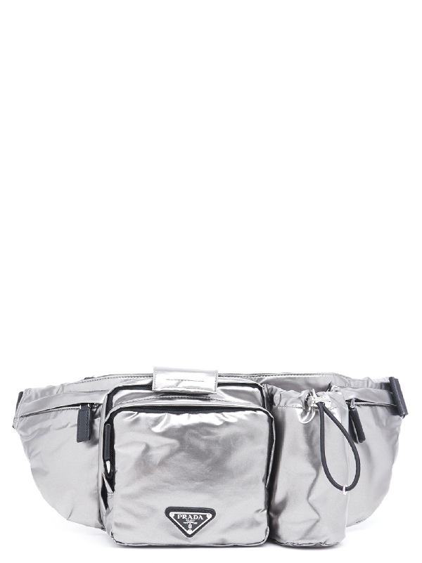 prada silver belt bag