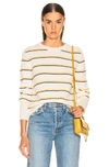 Equipment Duru Striped Wool & Cashmere Sweater In Stripes,yellow,white