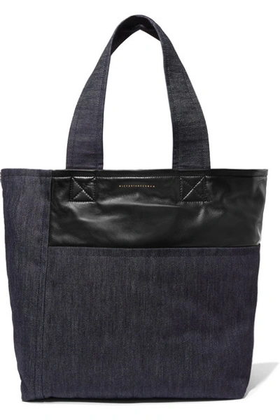Victoria Beckham Sunday Denim & Leather Tote Bag - Blue In Dark Denim
