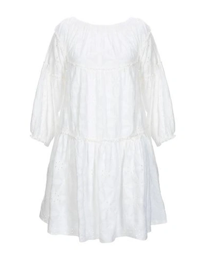 Motel Short Dress In White