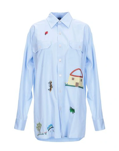 Mpd Box Solid Color Shirts & Blouses In Sky Blue