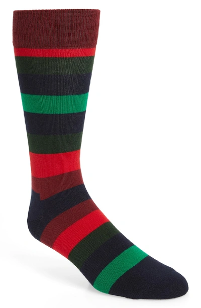Happy Socks Holiday Stripe Socks In Black