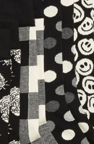 Happy Socks Black & White 4-pack Box Set Socks In Black/ White