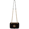 Gucci Gg Marmont Velvet Shoulder Bag In 1000 Black