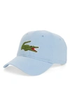 Lacoste 'big Croc' Logo Embroidered Cap In Lake Blue