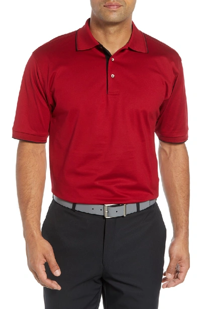 Bobby Jones Solid Tipped Polo In Cranberry