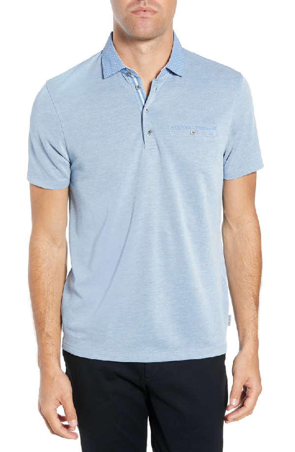 Ted Baker Oven Slim Fit Soft Touch Pique Polo In Bright Blue | ModeSens