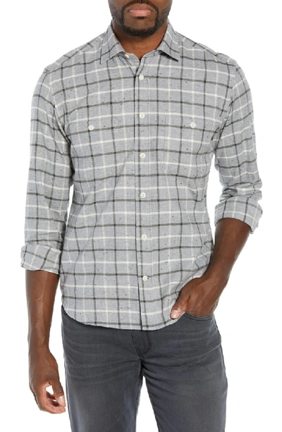 Culturata Supersoft Tailored Fit Plaid Sport Shirt In Grey