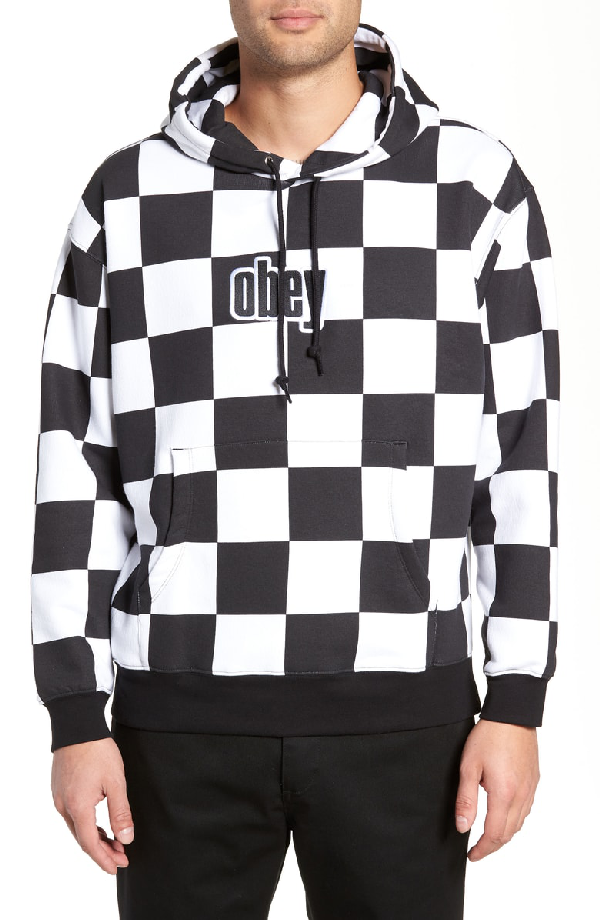 obey checkered hoodie