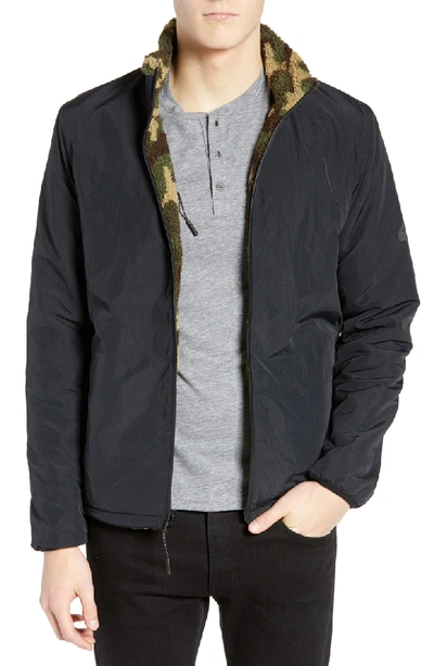 Penfield Karstens Reversible Fleece Zip Jacket In Black