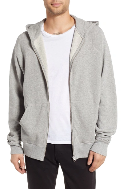 Hope Pause Hooded Zip Sweatshirt In Grey Melange