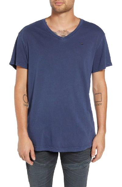 G-star Raw Starkton Solid V-neck T-shirt In Sartho Blue
