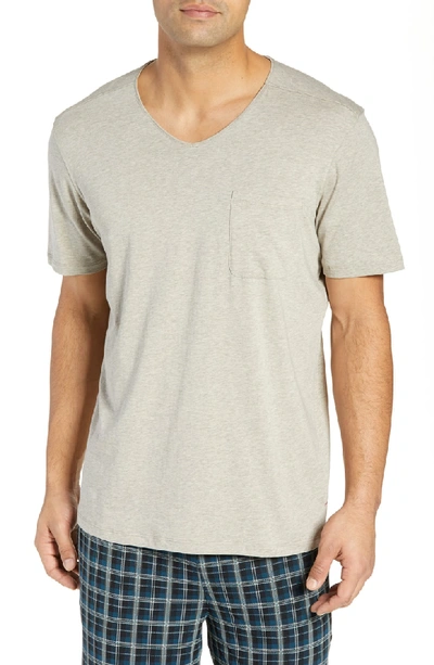 Daniel Buchler V-neck Stretch Cotton & Modal T-shirt In Moss