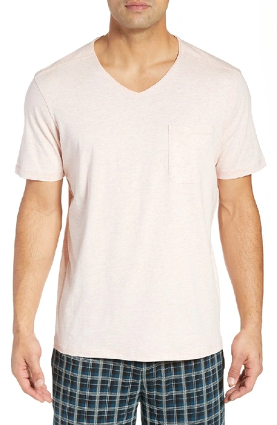 Daniel Buchler V-neck Stretch Cotton & Modal T-shirt In Poppy