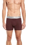 Tommy John Second Skin Crescent Dot Titanium Trunks In Winetasting