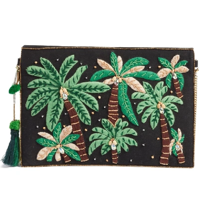 Area Stars Embroidered Palm Tree Crossbody Bag - Black