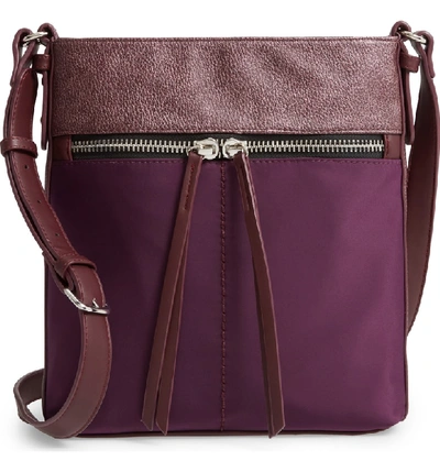 Sondra Roberts Colorblock Faux Leather Crossbody Bag - Purple