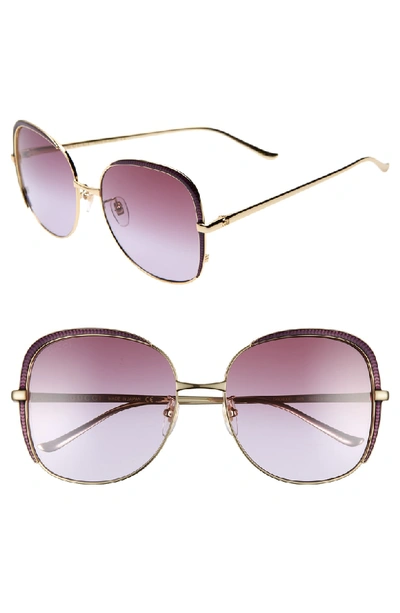 Gucci 58mm Gradient Sunglasses - Gold/ Purple/ Dark Gradient